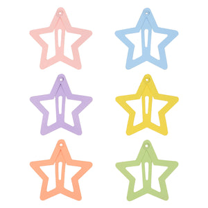 Set of 6 Pastel Star Hair Pins for Girls [AHA218]