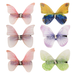 Set of 6 Delicate Butterfly Hair Pins for Girls [AHA219]