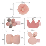 Set of 5 Baby Pink Hair Pins for Baby Girls [AHA223]