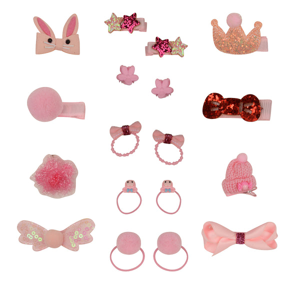 Set of 18 Pink Hair Accessories for Baby Girls [AHA224]