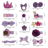 Set of 17 Purple Hair Accessories for Baby Girls [AHA225]