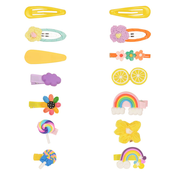 Set of 14 Colourful Sunshine Hair Pins for Girls [AHA232]