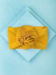 Yellow Cotton Big Flower Head Band for Babies [AHA271]