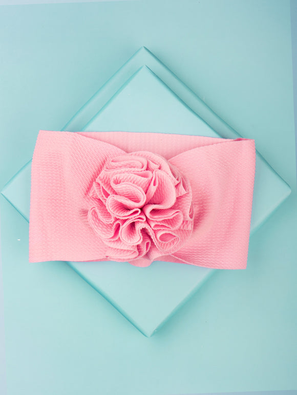 Baby Pink Cotton Big Flower Head Band for Babies [AHA272]