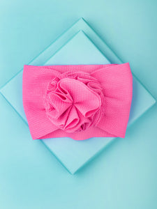 Pink Cotton Big Flower Head Band for Babies [AHA273]