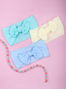 Set of 3 Pastel Cotton Head Bands for Babies [AHA282]