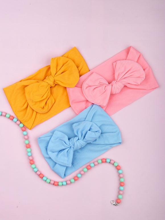 Set of 3 Colourful Cotton Head Bands for Babies [AHA283]