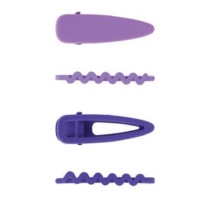 Set of 4 ZigZag Hair Pins for Girls in Purple [AHA299]