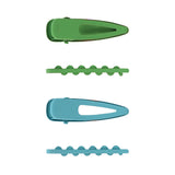 Set of 4 ZigZag Hair Pins for Girls in Green [AHA300]