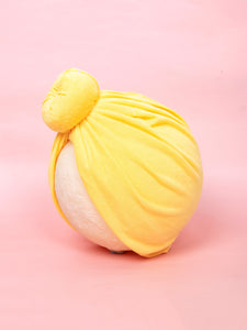 Pure Cotton Yellow Turban Cap For Babies [AHA311]
