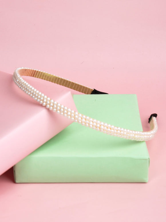 Small White Pearls Hair Band For Girls [AHA321]