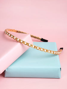 Golden Chain with Pearls Hair Band For Girls [AHA325]