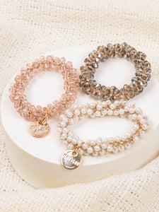 Pack of 3 Diamond and Pearl Hair Ties For Girls [AHA338]