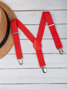 Red Solid Suspenders for Boys [AKA031]