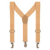 Beige Solid Suspenders for Boys [AKA034]
