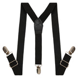 Black Solid Suspenders for Boys [AKA035]