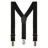 Black Solid Suspenders for Boys [AKA035]