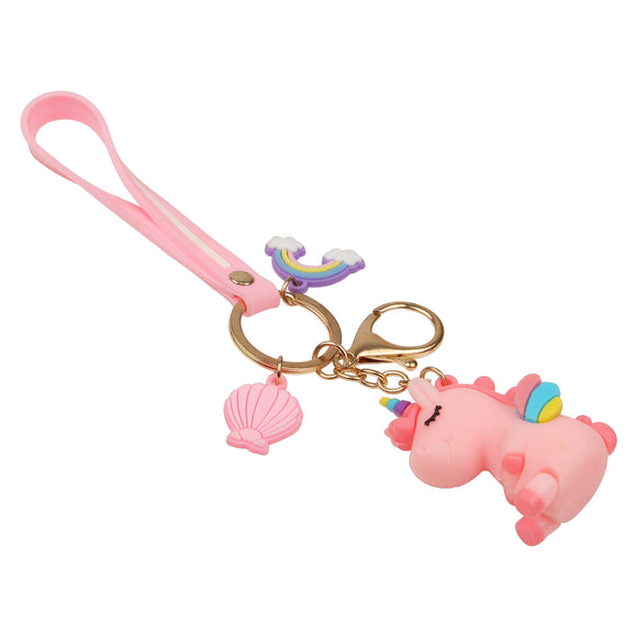 Pink Unicorn Keychain with Cute Fancy Charms Keychain [AKC001]