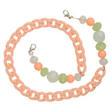 Peach Chain and Crystal Beads Mask Chain [AMC008]