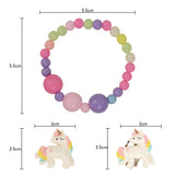 Pastel Pink Beads Unicorn Bracelet, Earrings and Ring Set [ANC025]