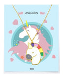 Colourful Unicorn Pendant with a Printed Gift Card for Young Girls [APD046]