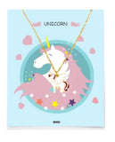 White and Pink Unicorn with a Printed Gift Card for Young Girls [APD048]