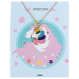 Colourful Unicorn Pendant with a Printed Gift Card for Young Girls [APD049]