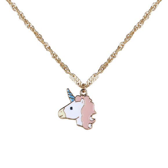 Pink Unicorn Pendant with a Printed Gift Card and Message for Young Girls [APD050]