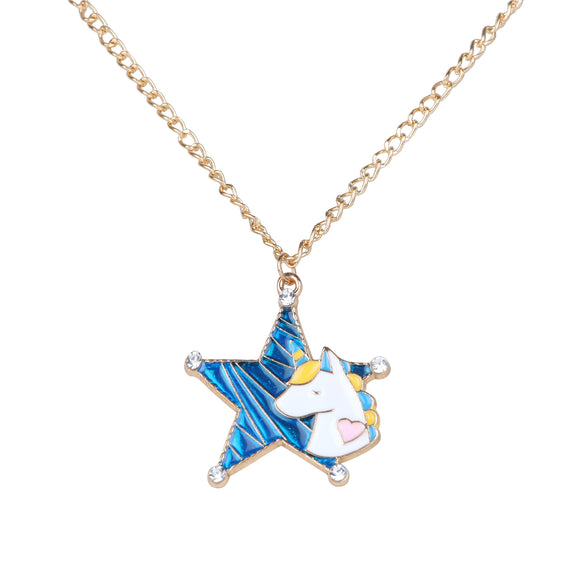 Blue Star Unicorn Pendant [APD073]