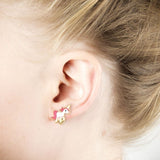 Gold and Pink Unicorn Charm Pendant and Earrings Set [APS004]
