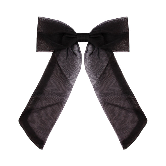 Large Organza Hair Bow in Black