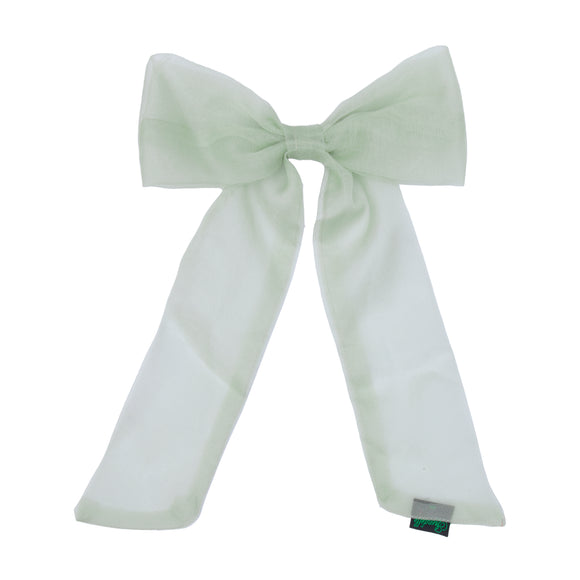 Large Organza Hair Bow in Mint Green