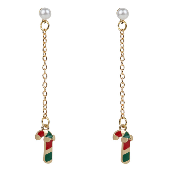 Christmas Special Candy Cane Drop Earrings [ER112]