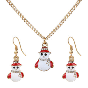 Christmas Special Snow Man Pendant and Earrings Set [PS012]