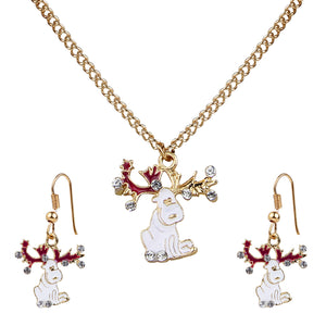 Christmas Special Reindeer Pendant and Earrings Set [PS013]