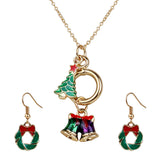 Christmas Special Tree and Bell Pendant Wreath Earrings Set [PS020]