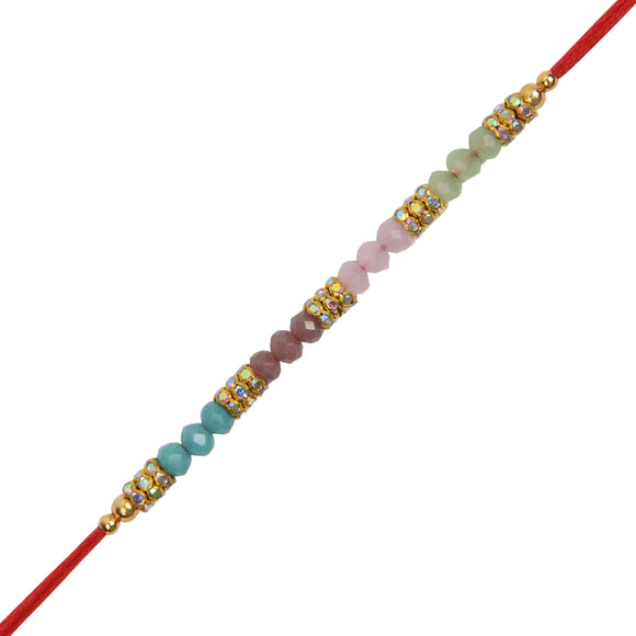 Colourful Pastel Crystal Beads Rakhi for Brother | Rakshabandhan 2022 [RA140]