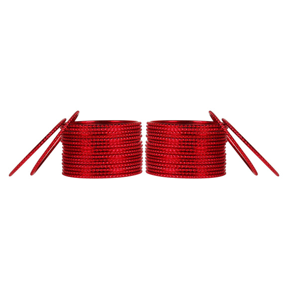 Set of 36 Shinning Metal Bangles in Red [TBN035]