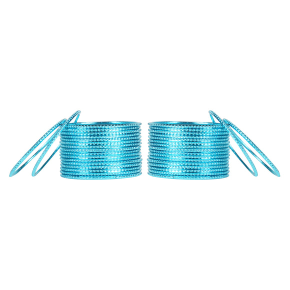 Set of 36 Shinning Metal Bangles in Light Blue [TBN041]